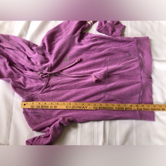 Purple Hoodie with PINK Sleeve Spellout Logo - Picture 5 of 12